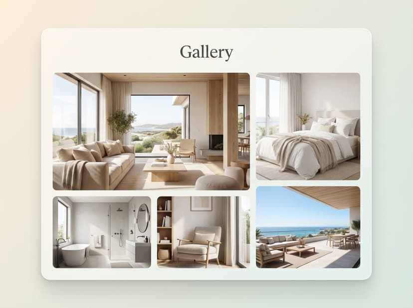 Photo gallery section of a HostPage property website